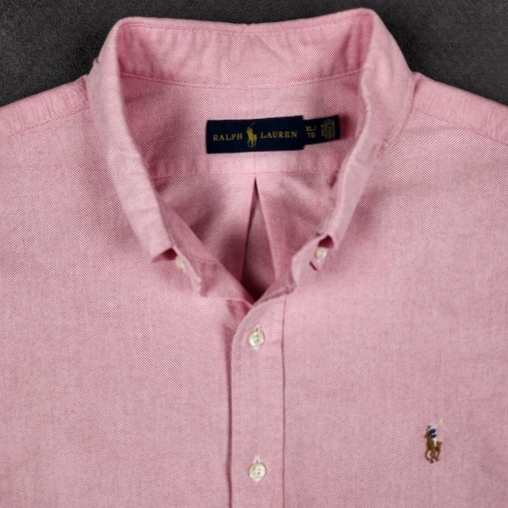 Ralph Lauren Oxford Shirt Mens XL Pink Long Sleeve Cotton Button Down Pony Logo